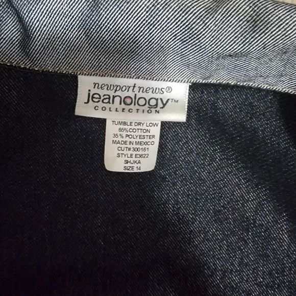 VINTAGE 80s Newport News Jeanology Denim Jean Jacket Metallic over Denim Size L - Picture 3 of 7